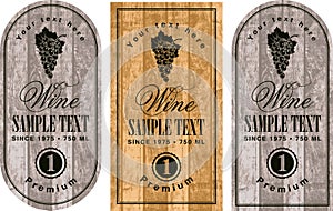 Set of wine labels