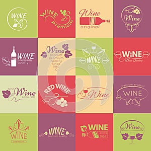 Set of wine labels, badges and logos for design