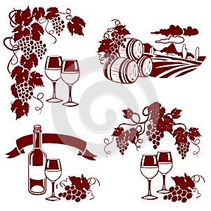 Set of wine logos, imprint