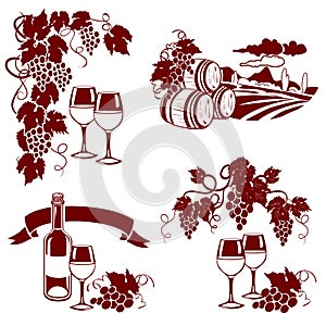 Set of wine logos, imprint photo