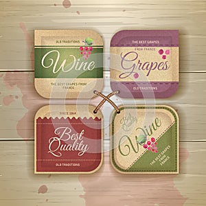 Set of wine vintage labels