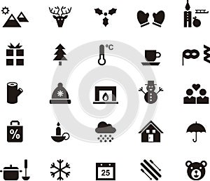 Set of winter and Christmas web icons