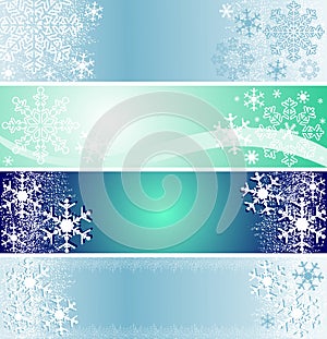 Set of winter seasonal banners.