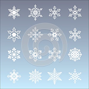 Set of winter snowflakes. collection of christmas decoration elements