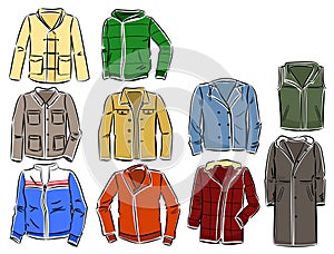 Set of mens jackets