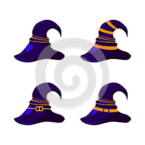 Set of witch hat design vector