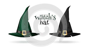 A set of witch hats. Vector illustration