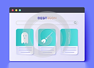Set Witches broom, Ghost and Magic wand icon. Vector