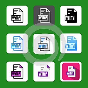 Set of wmf Document file icons with dynamic elements photo