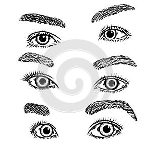 Set of woman eyes illustration 1