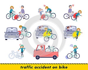 A set of women in a hoodie in a bicycle accident