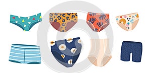 Set of Women Panties, Underwear Types, Thong, Tanga, Pantaloons or Bikini. Cheeky, , Boyshorts, Classic or High Waist