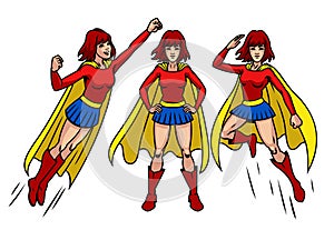 Set of Women Superhero Character