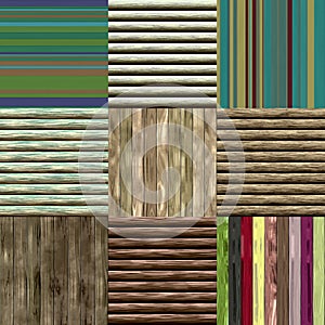 Set of wood fence seamless generated textures