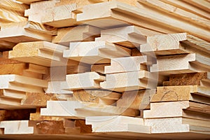 Set of wood lumber materials photo