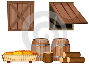 Set of wood object