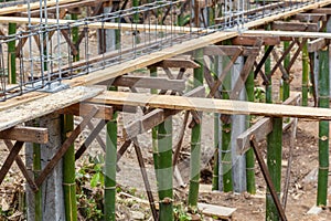 Set of wood pine timber for New Home Construction