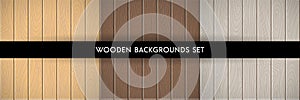 Set of wood textured backgrounds