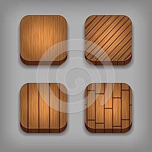 Set of wood textured buttons
