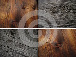 Set of wood textures brown
