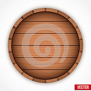 Set of wooden casks for alcohol drinks emblem