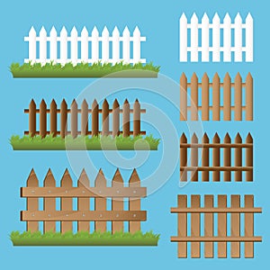 Set of wooden fences