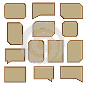 A set of wooden frames, vector illustration.