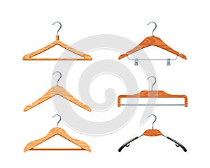 Set Of Wooden Hangers, Smooth, Polished Finish Enhances Any Closet. Sturdy Design Ensures Reliable Support