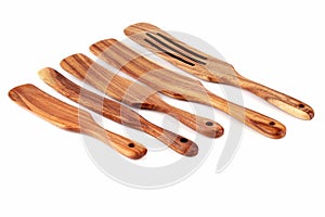 Set of wooden kitchen utensils