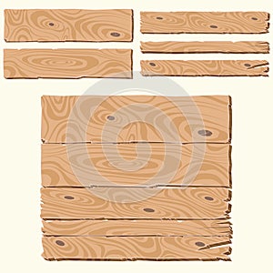 Set of wooden planks