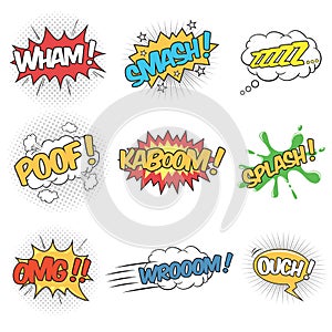 Set of Wording Sound Effects for Comic Speech Bubble