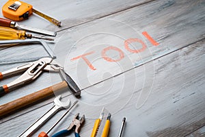 Set of work tool and written Tool