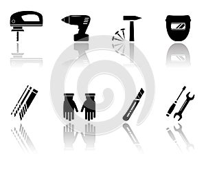 Set of worker equipment icons