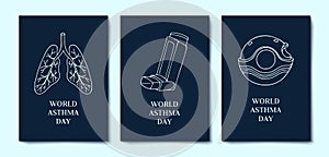 Set of World Asthma Day cover template