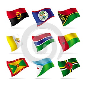 Set of world flags