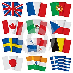 Set of world flags