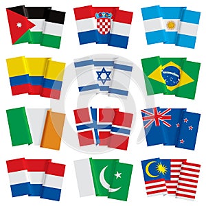 Set of world flags