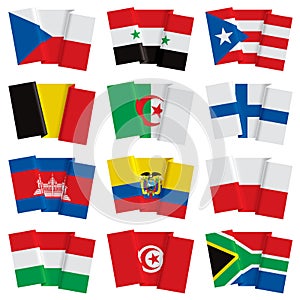 Set of world flags