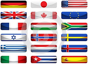 Set of world flags