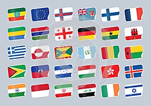 Set of world flags.