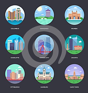 Vector Illustration Collection Of World Cities
