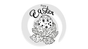 Set of written Easter phrases .Happy Easter greeting card text templates with eggs isolated on white background. set - Vector