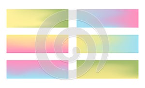 Set of 384 x 115 horizontal banners with pastel color