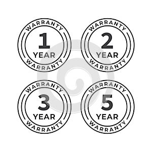 Set of years warranty, guaranteed. Vector logo icon template