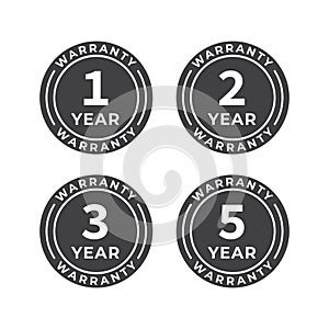 Set of years warranty, guaranteed. Vector logo icon template