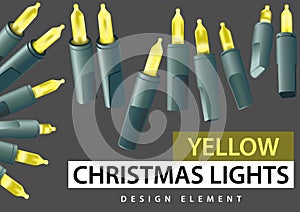 Set of Yellow Christmas LED Lights