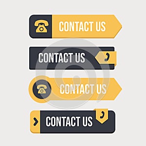Set of yellow contact buttons