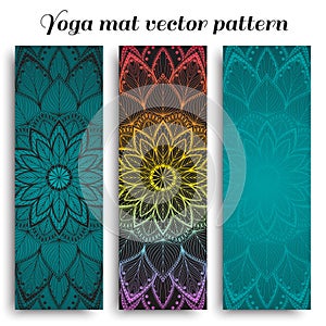 Set of yoga mat vector pattern