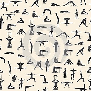 Set of yoga poses.