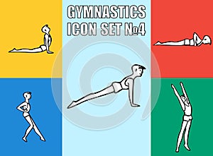 Set of yoga poses. Boy in recreation activities